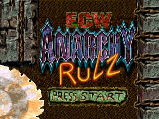 ECW Anarchy Rulz title screen for Playstation